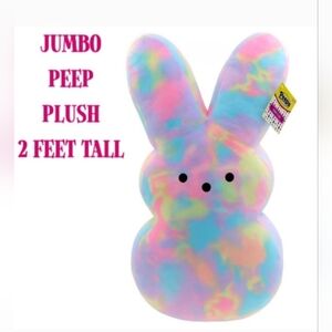 SOLD Peeps Easter Bunny JUMBO 2 FOOT Tie Dye Pastel Plush Rabbit Stuffed Animal